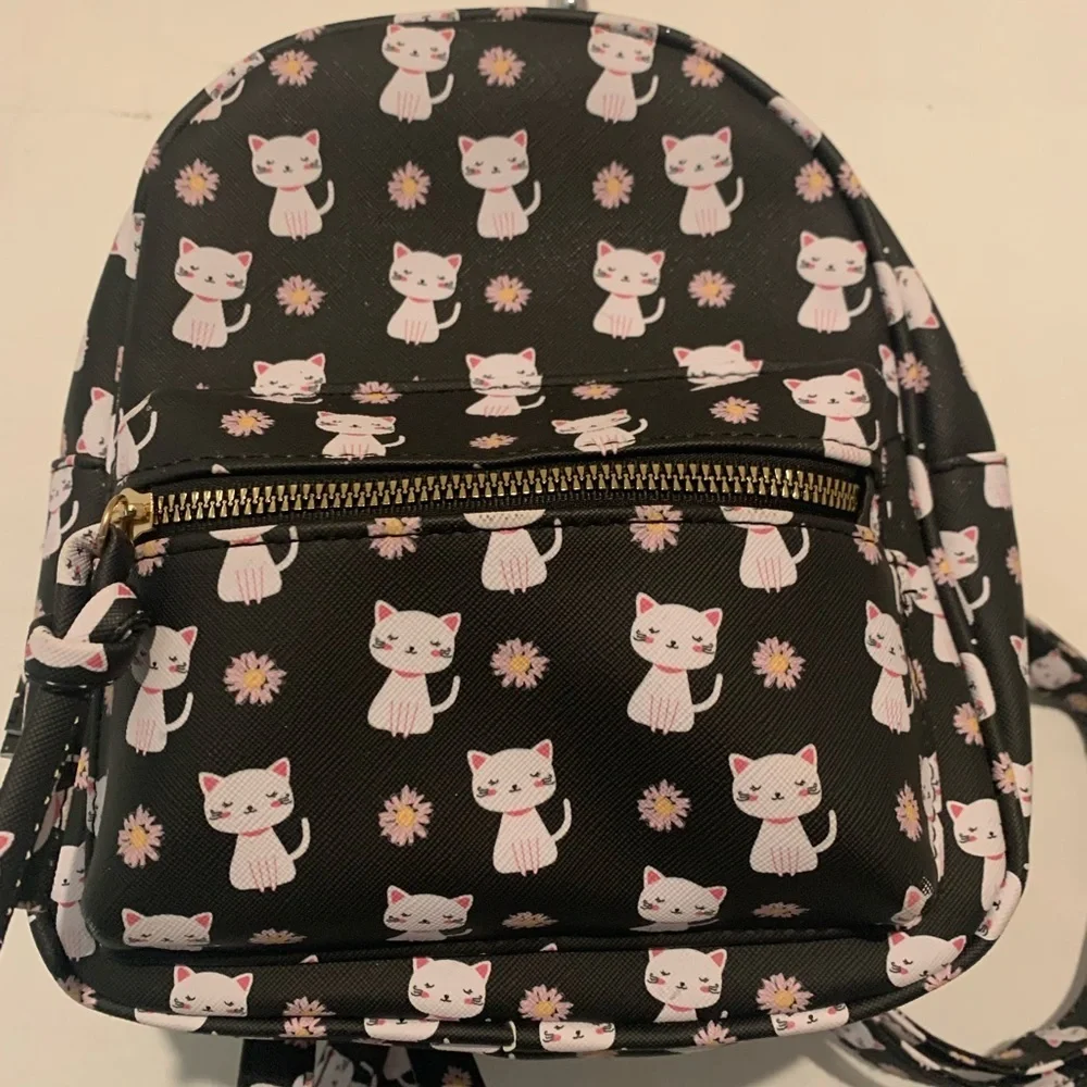 Cute Cat Print Mini Backpack